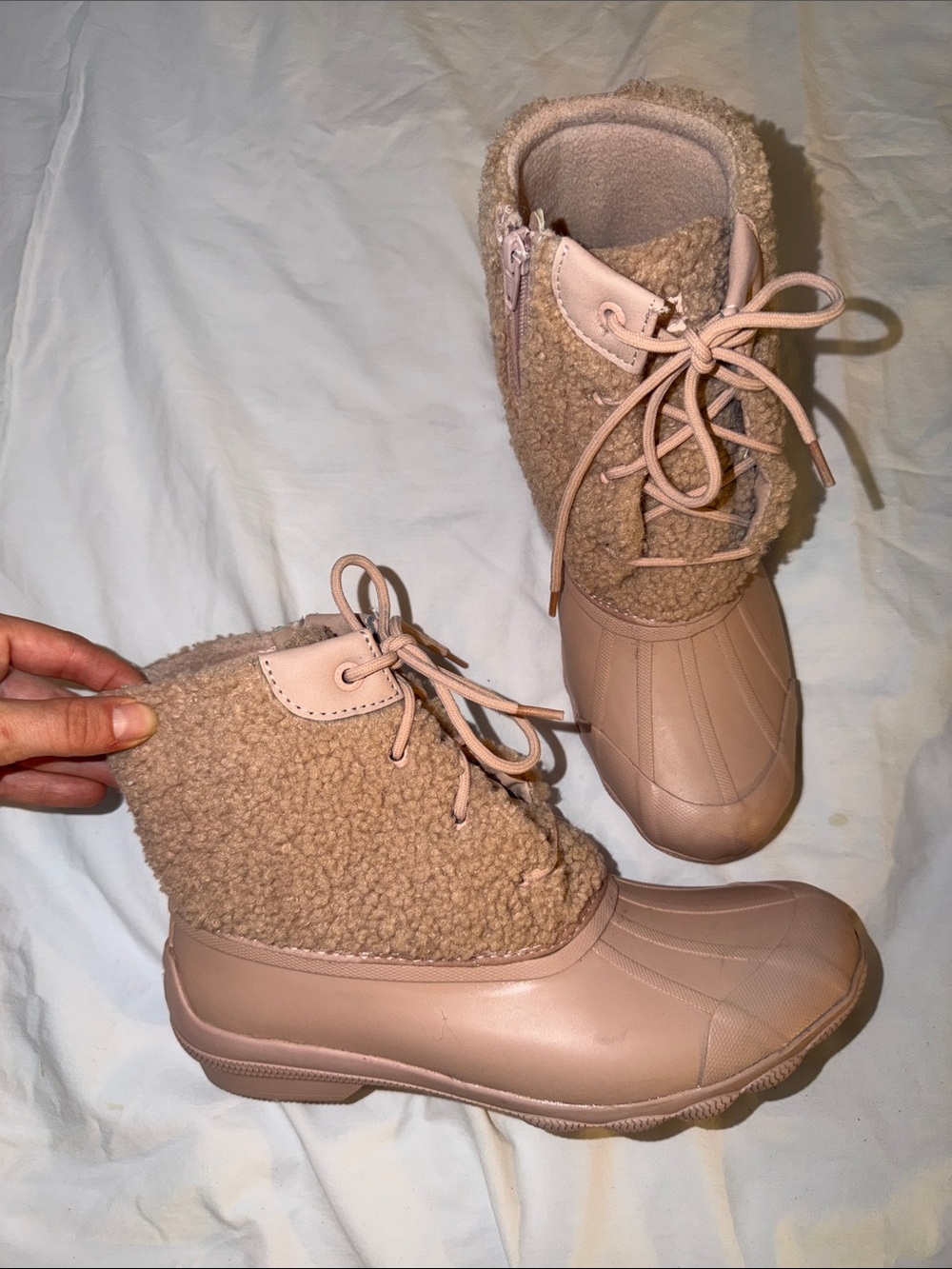 Sperry Women's 8 Baby Pink Sherpa-Lined Duck Boots
